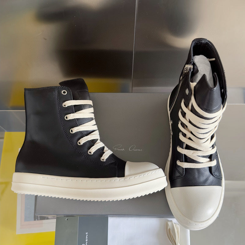 Rick Owens High-top Sneakers - Black Unisex Streetwear Limited Edition - **Rick Owens Black High-Top Sneakers: Bold Style and Premium Craftsmanship** Introducing the Rick Owens Black