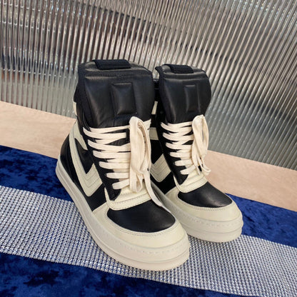 Rick Owens Geobasket Sneakers - And White - Black Unisex Streetwear Limited Edition - ### Rick Owens Geobasket Sneakers - Black and White Introducing the Rick Owens Geobasket Sneakers