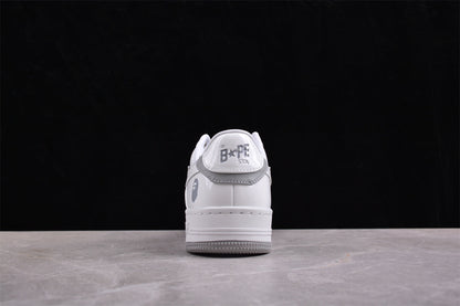BAPE Sta Low-top Sneakers In And Grey - White Unisex Streetwear Limited Edition - **BAPE STA Low-Top Sneakers in White and Grey** Introducing the BAPE STA Low-Top Sneakers in