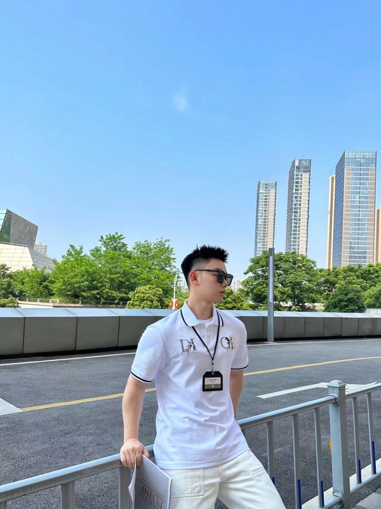 Polo Dior avec logo floral