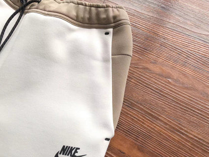 NIKE TECH FLEECE PANTS x SANDALWOOD/LIGHT BONE WHITE - logo - replica sneakers