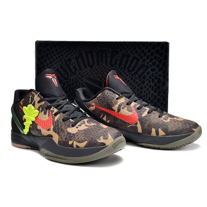 NIKE Kobe 6 - Italian Camo Sneakers - Red Unisex Streetwear Limited Edition - Introducing the Nike Kobe 6 x Italian Camo, a fusion of style and performance inspired