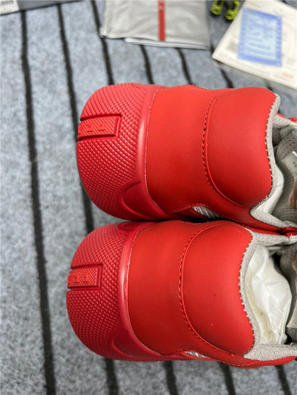 PRADA America's Cup Soft Rubber Silver Sneakers - Red Unisex Streetwear Limited Edition