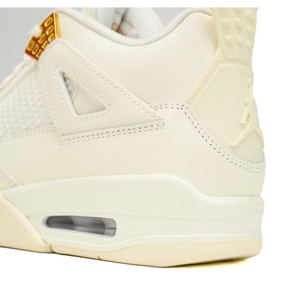 JORDAN 4 - Metallic Gold Sneakers - Red Unisex Streetwear Limited Edition - Step into the realm of luxury with the Jordan 4 x Metallic Gold, a fusion