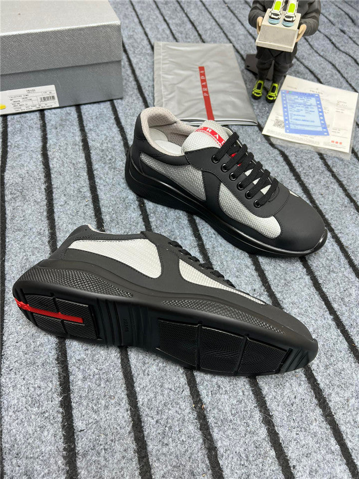 PRADA America's Cup Soft Rubber Silver Sneakers - Black Unisex Streetwear Limited Edition