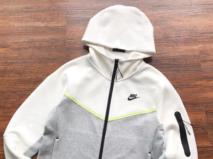 NIKE Tech Fleece Hoodie - Volt - Grey Unisex Streetwear Limited Edition