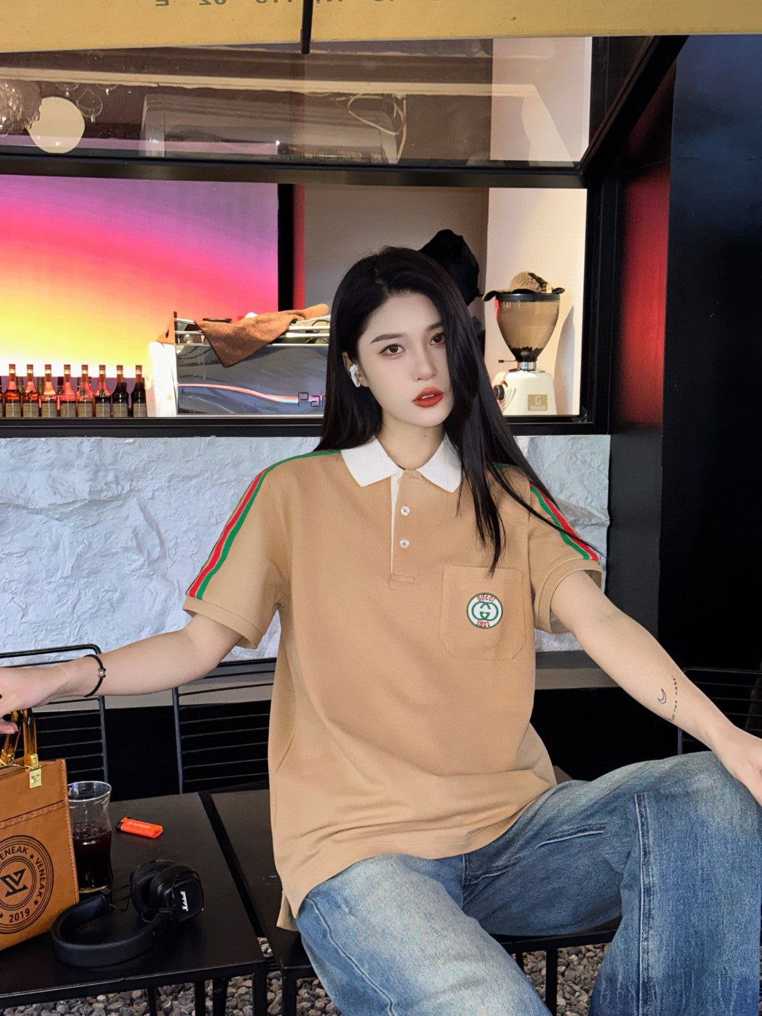 Polo de manga a rayas Gucci