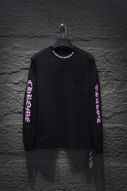 CHROME Hearts Purple Collar Longsleeve - Black Unisex Streetwear Limited Edition