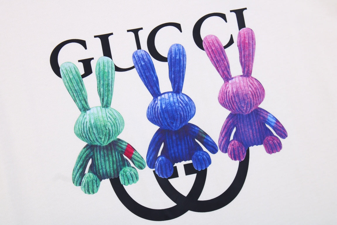 Gucci Bunny Trio T-shirt (white) Unisex Streetwear Limited Edition - <p dir='ltr'><span>This Gucci t-shirt features a playful design with three colorful bunnies. The bunnies