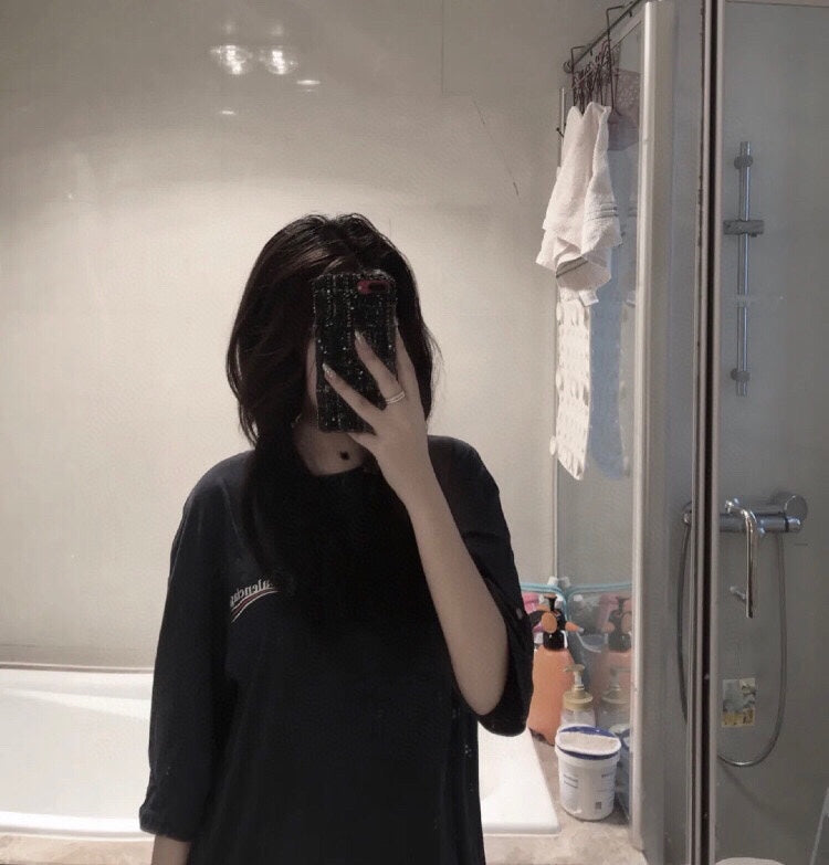 Camiseta Balenciaga con logo Wave (Negra)