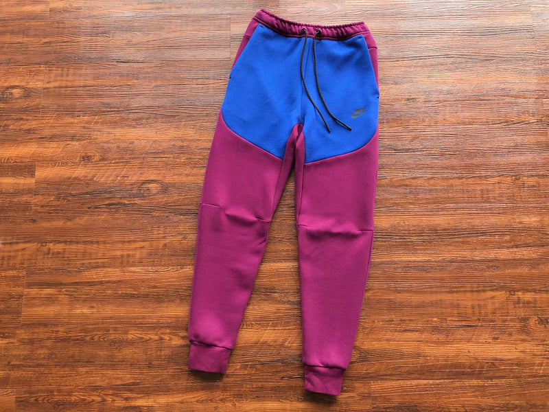 NIKE Tech Fleece Pants - Sangria - Game Royal - Red Unisex Streetwear Limited Edition