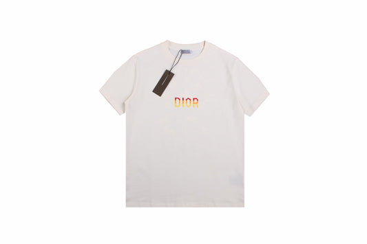 Dior Gradient Logo T-shirt - White Unisex Streetwear Limited Edition - <p dir='ltr'><span>White t-shirt featuring a distinctive 'DIOR' logo in a gradient color scheme on