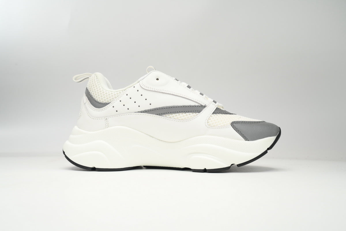 DIOR B22 Silver Sneakers - White Unisex Streetwear Limited Edition