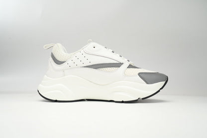 DIOR B22 Silver Sneakers - White Unisex Streetwear Limited Edition