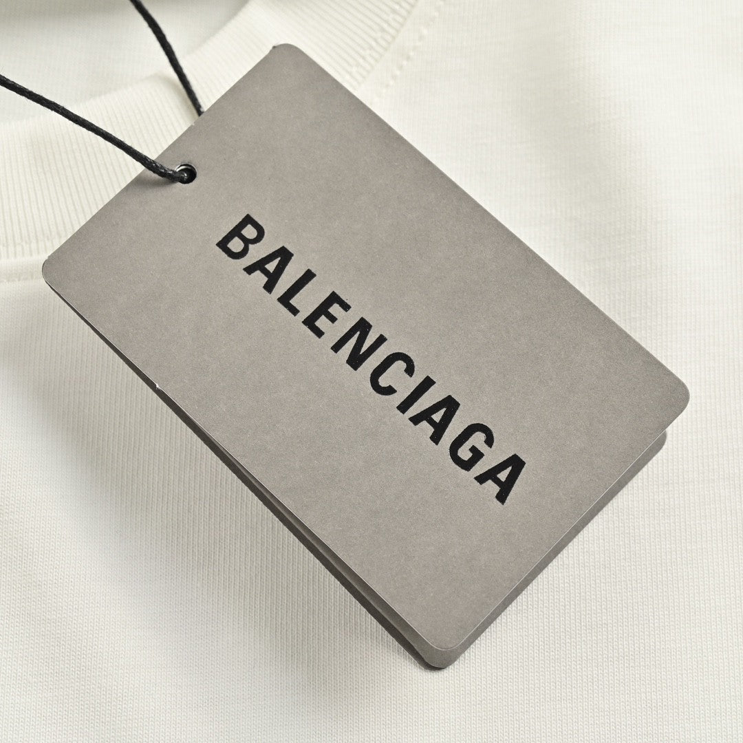 Balenciaga T-shirt With Paris Graphic - White Unisex Streetwear Limited Edition - <span>Vibrant and stylish. Features a colorful Paris graphic with the Eiffel Tower. Made from high-quality