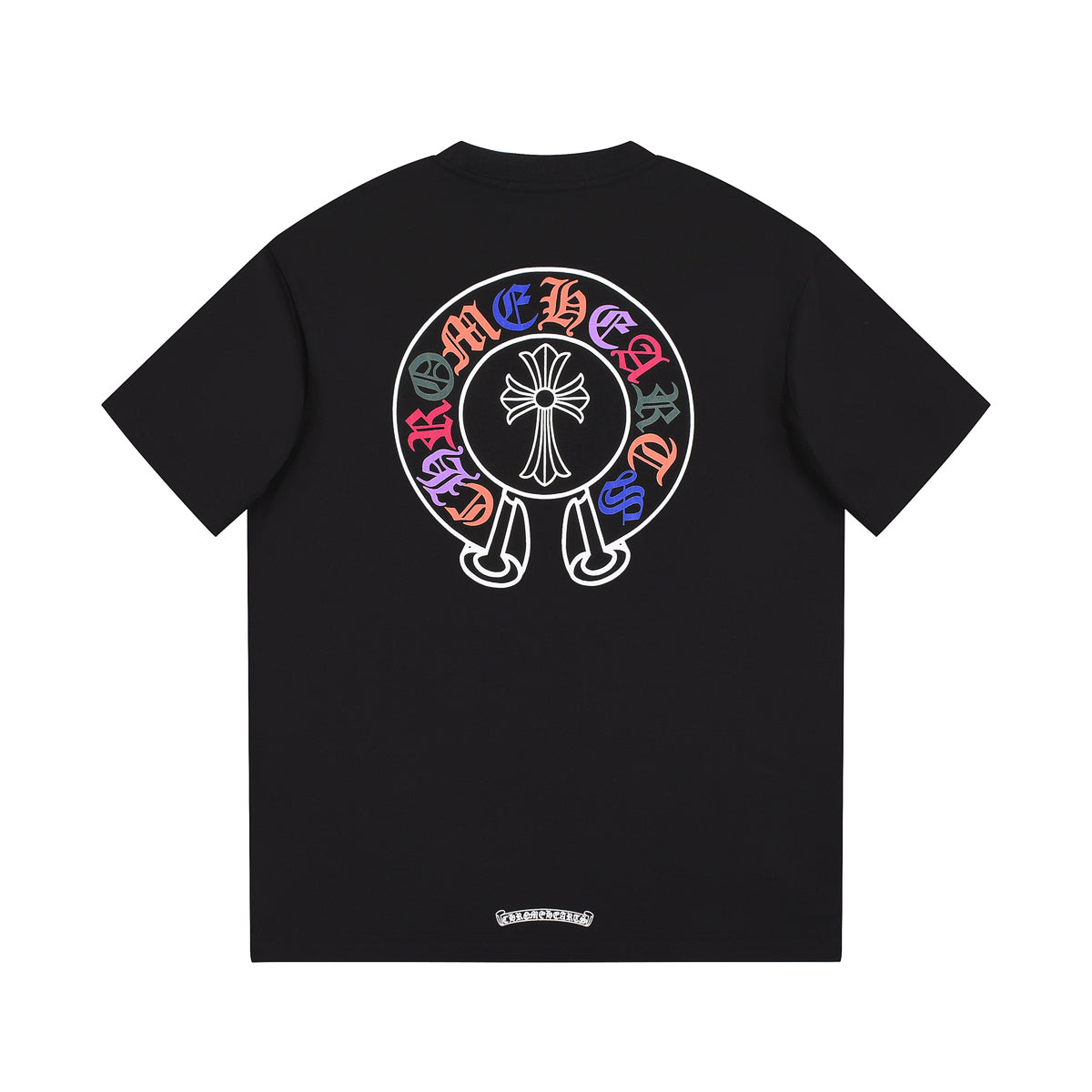 CHROME Hearts Multicolor Horse Shoe Logo T-shirt - Black Unisex Streetwear Limited Edition