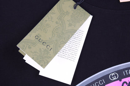 Camiseta gráfica con gafas de sol Gucci - Negra
