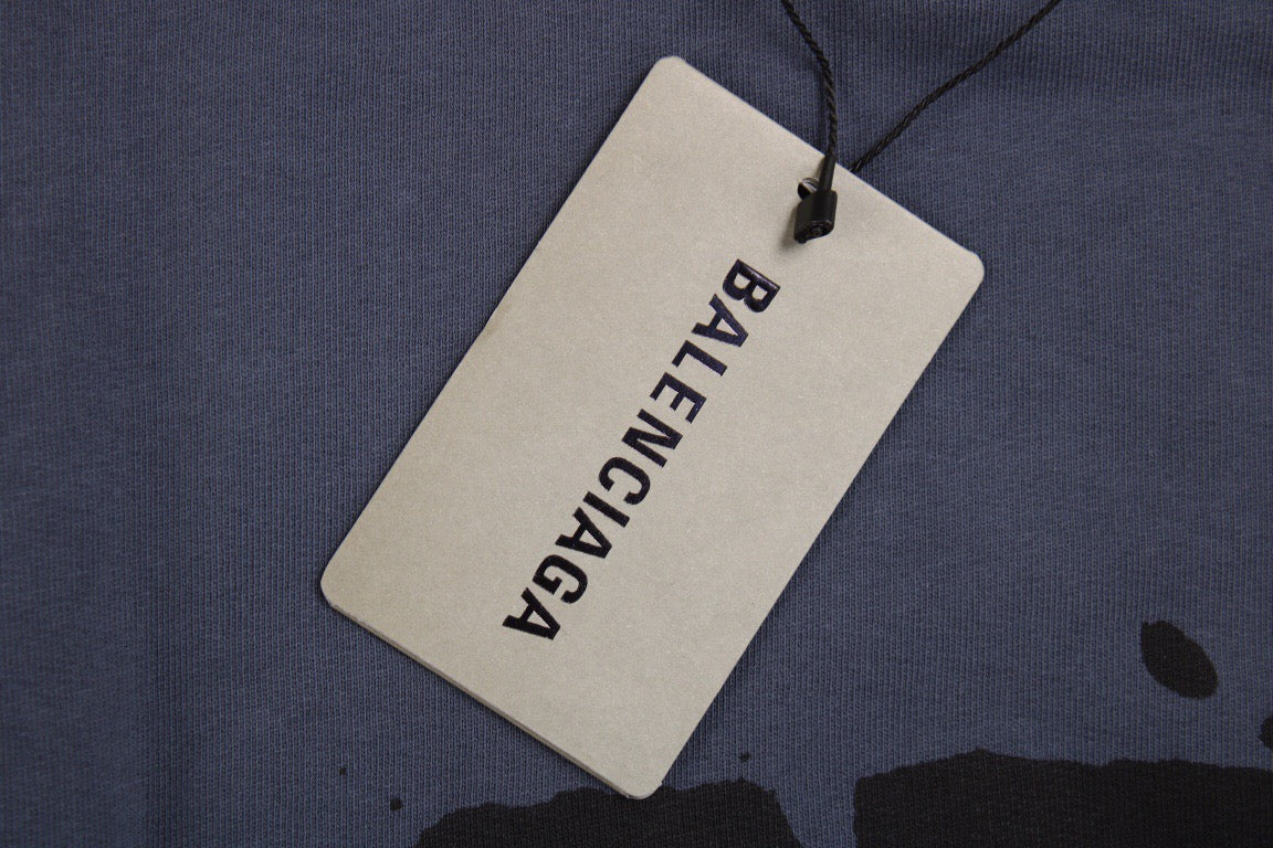 Sudadera con capucha Balenciaga Paris Graffiti - Azul