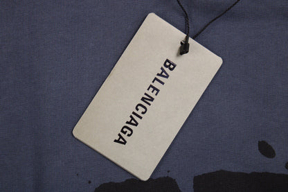 Sudadera con capucha Balenciaga Paris Graffiti - Azul