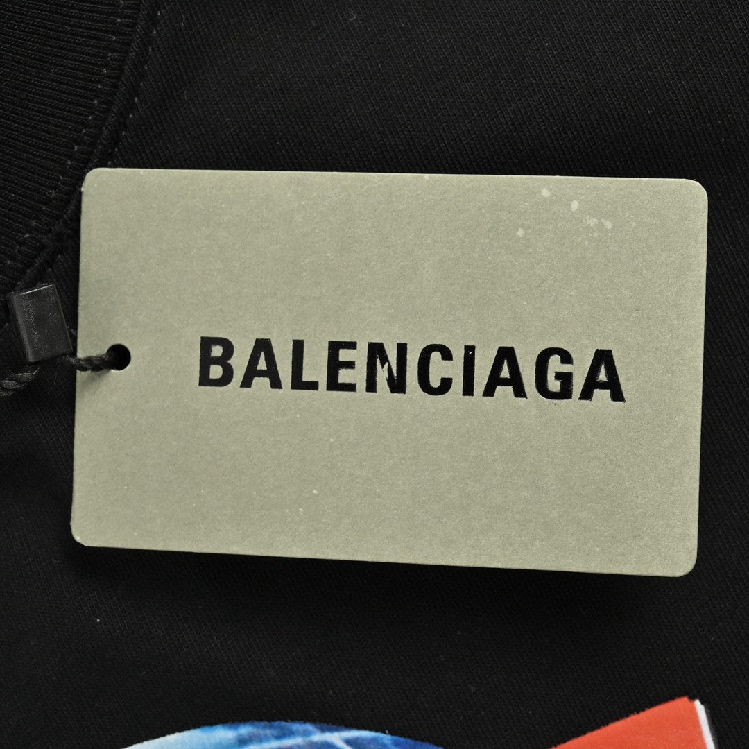 Camiseta negra Balenciaga Planeta Tierra