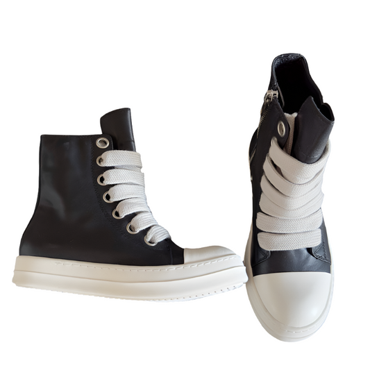 Rick Owens High-top Sneakers - Black Unisex Streetwear Limited Edition - **Rick Owens Black High-Top Sneakers: Bold Style and Premium Craftsmanship** Introducing the Rick Owens Black