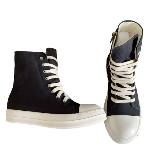 Rick Owens High-top Sneakers - Black Unisex Streetwear Limited Edition - **Rick Owens Black High-Top Sneakers: Bold Style and Premium Craftsmanship** Introducing the Rick Owens Black