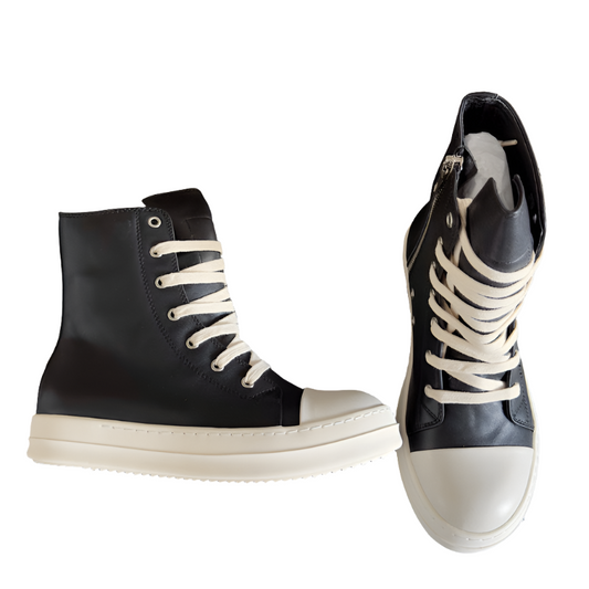 Rick Owens High-top Sneakers - Black Unisex Streetwear Limited Edition - **Rick Owens Black High-Top Sneakers: Bold Style and Premium Craftsmanship** Introducing the Rick Owens Black