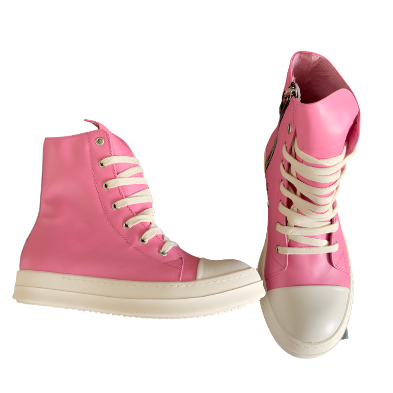 Rick Owens Hot High-top Sneakers - Pink Unisex Streetwear Limited Edition - **Rick Owens Hot Pink High-Top Sneakers: Bold Style and Premium Craftsmanship** Introducing the Rick Owens