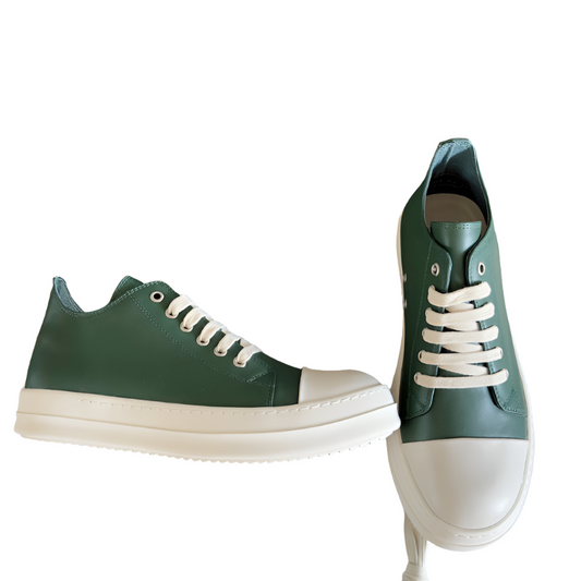 Rick Owens Dark Low-top Sneakers - Green Unisex Streetwear Limited Edition - **Rick Owens dark green Low-Top Sneakers: Avant-Garde Elegance and Comfort** Step into the future of