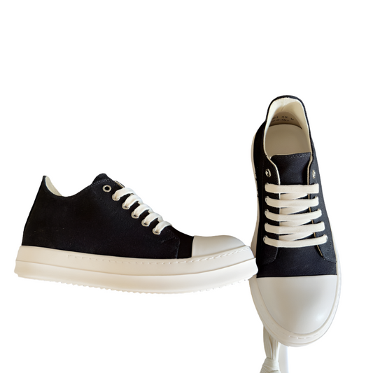 Rick Owens Low-top Sneakers - Black Unisex Streetwear Limited Edition - **Rick Owens Black Low-Top Sneakers: Timeless Elegance and Modern Craftsmanship** Introducing the Rick Owens Black