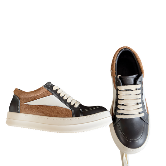Rick Owens And Brown Low-top Sneakers - Black Unisex Streetwear Limited Edition - **Rick Owens Black and Brown Low-Top Sneakers: Timeless Elegance and Premium Craftsmanship** Introducing the Rick