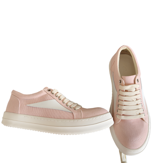 Rick Owens Canvas Low-top Sneakers - Pink Unisex Streetwear Limited Edition - **Rick Owens Pink Canvas Low-Top Sneakers: Soft Elegance and Superior Craftsmanship** Introducing the Rick Owens