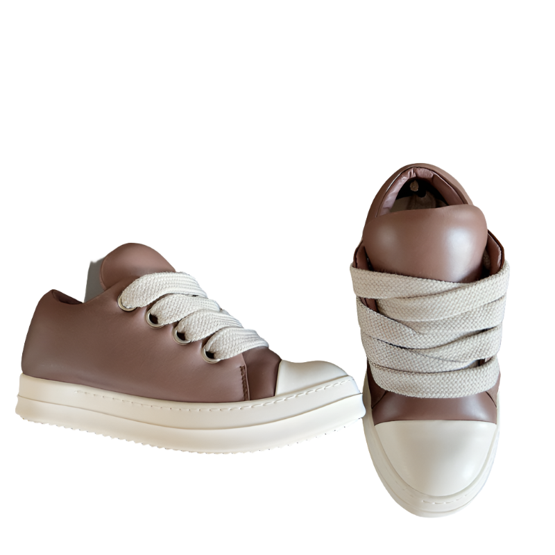 Rick Owens Low-top Sneakers - Brown Unisex Streetwear Limited Edition - **Rick Owens Brown Low-Top Sneakers: Modern Sophistication and Superior Craftsmanship** Introducing the Rick Owens Brown
