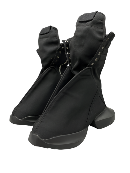 Rick Owens High-top Canvas Boots Jacket - Black Unisex Streetwear Limited Edition - **Rick Owens Black High-Top Canvas Boots: A Fusion of Avant-Garde Design and Functionality** Step into