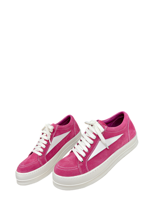 Rick Owens Low-top Sneakers - Suede - Pink Unisex Streetwear Limited Edition - ### Rick Owens Low-Top Sneakers - Pink Suede Elevate your footwear collection with these eye-catching