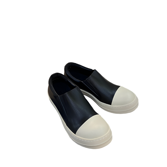 Slip-On Leather Sneakers - Black Unisex Streetwear Limited Edition