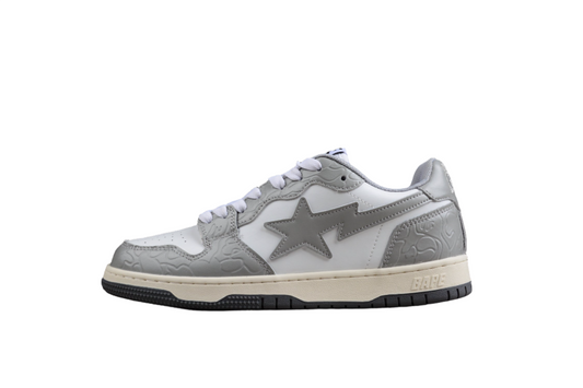 BAPE Sta Low-top Sneakers In And Gray - White Unisex Streetwear Limited Edition - **BAPE STA Low-Top Sneakers in White and Gray** Introducing the BAPE STA Low-Top Sneakers in