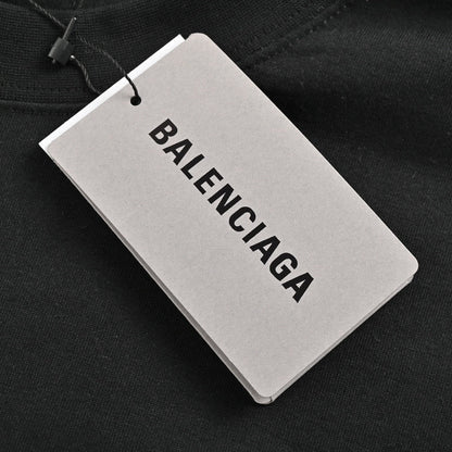 Camiseta gráfica con logo blanco de Balenciaga (negra)