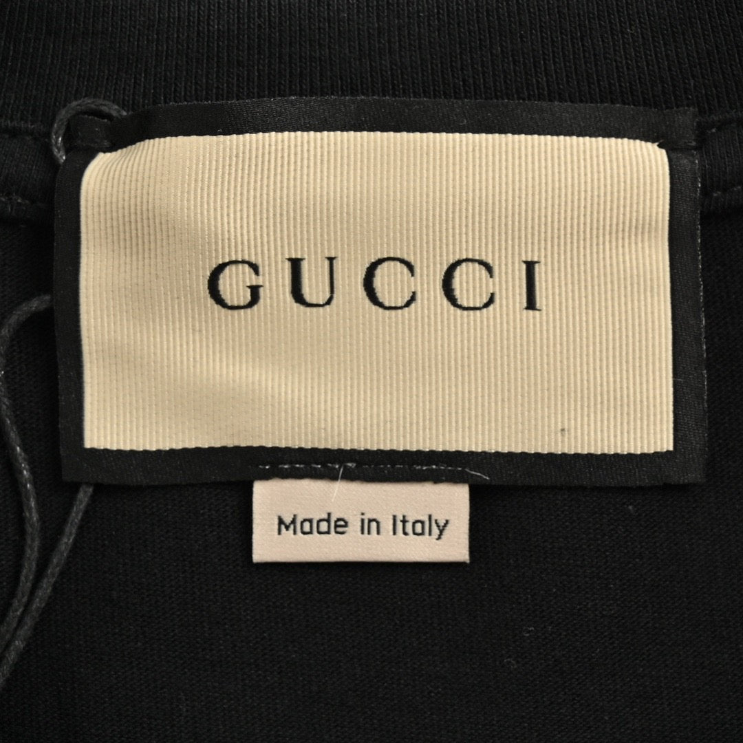 Camiseta Gucci con logo de vaca de dibujos animados (negra)