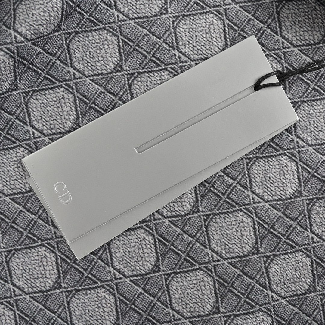Camisa Dior de manga corta con estampado geométrico en gris