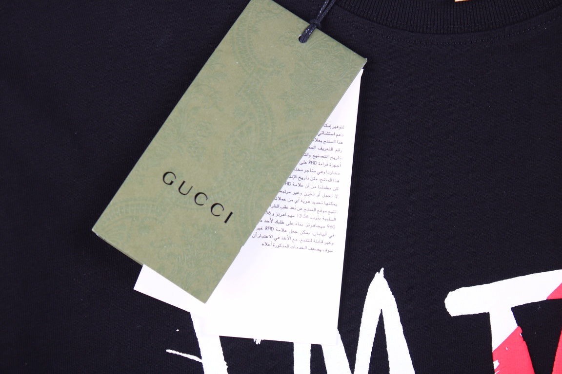 T-shirt Gucci 'Je suis trop Gucci pour tes problèmes' - Noir