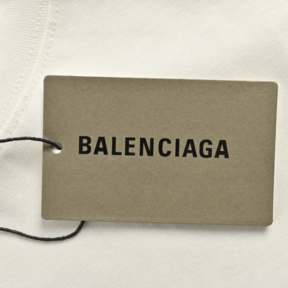 Camiseta Balenciaga con logo estampado ahumado (blanca)