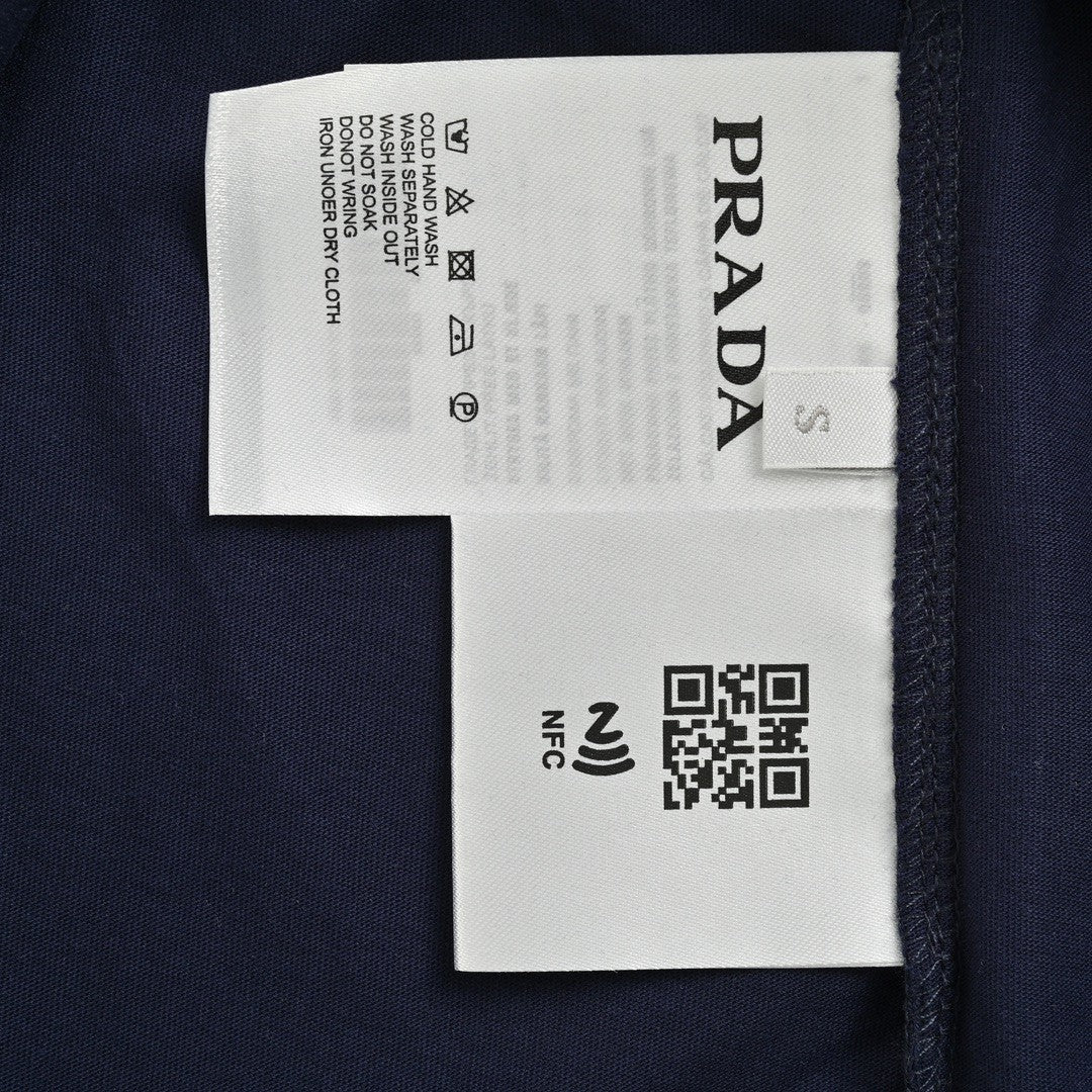 Prada Navy Contrast Trim T-Shirt - insole - replica sneakers