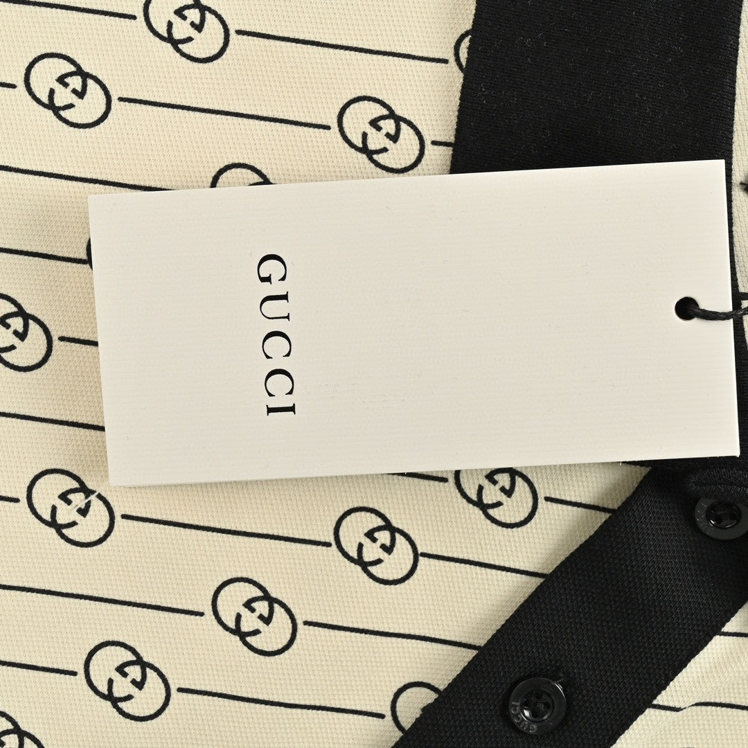 Gucci Beige GG Pattern Polo Shirt - insole - replica sneakers