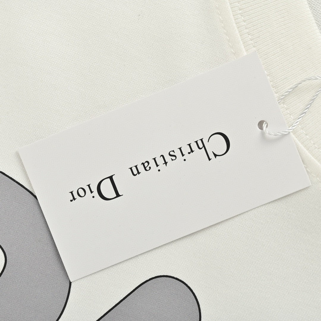 T-shirt blanc Dior à logo gris, taille oversize