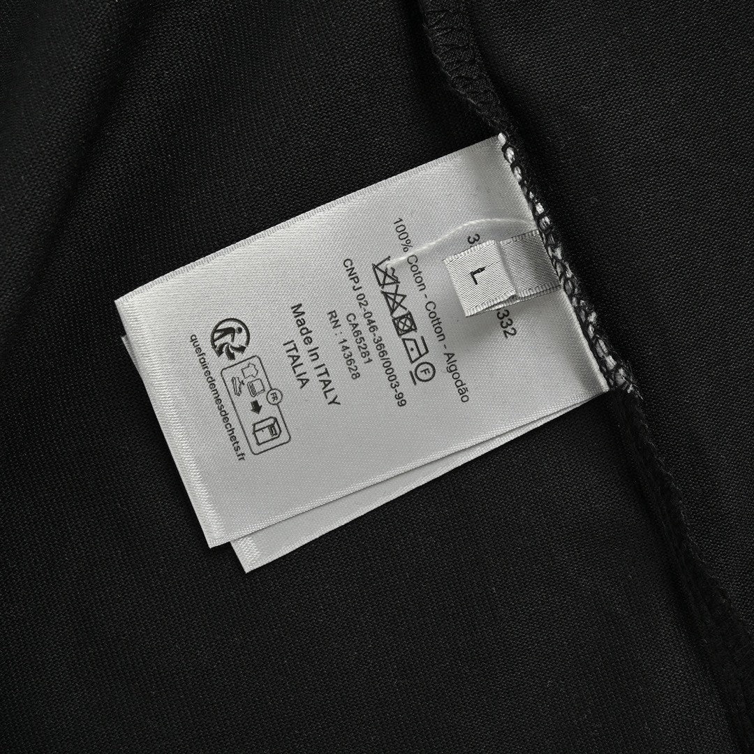 Camiseta negra con logo multicolor de Dior