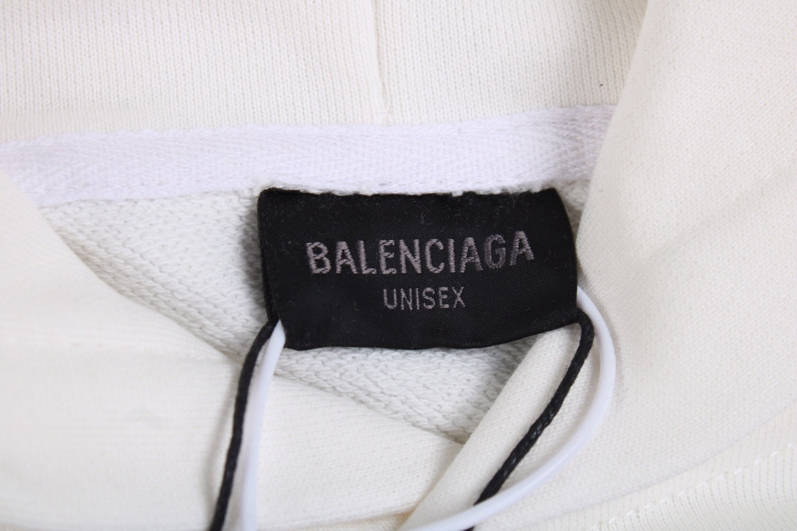 Sudadera blanca con logo de Balenciaga