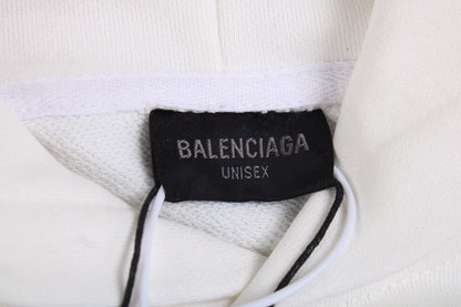 Sudadera blanca con logo de Balenciaga