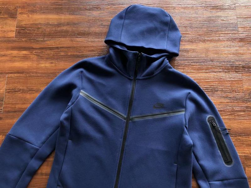 NIKE Tech Fleece Hoodie - - Navy Unisex Streetwear Limited Edition - The NIKE TECH FLEECE HOODIE NAVY - REPLICA is the ultimate combination of modern sportswear