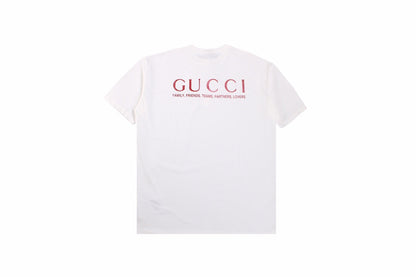 Gucci Ancor. T-shirt (white) Unisex Streetwear Limited Edition - <span>Stylish white t-shirt featuring a red 'GUCCI ANCOR.' graphic with event details on the chest.